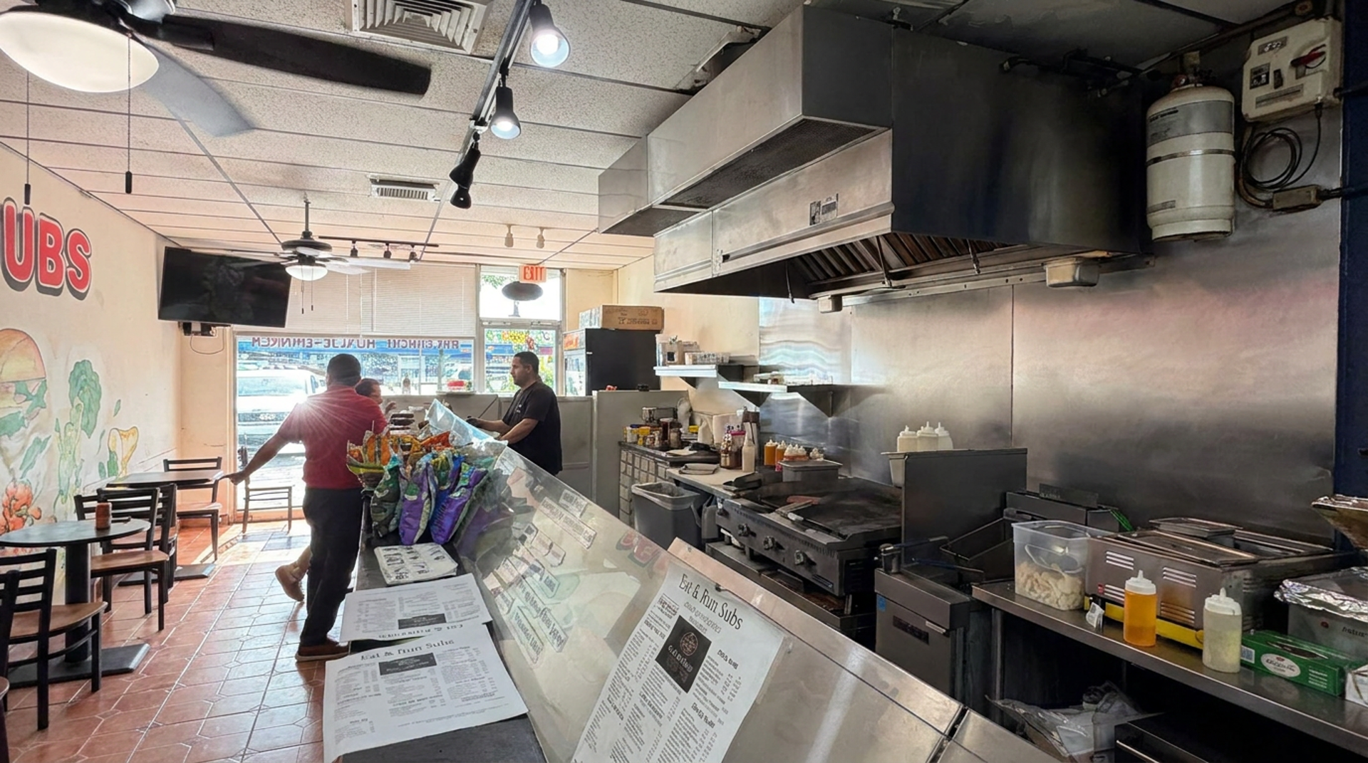 The counter at Eat & Run SUBS
